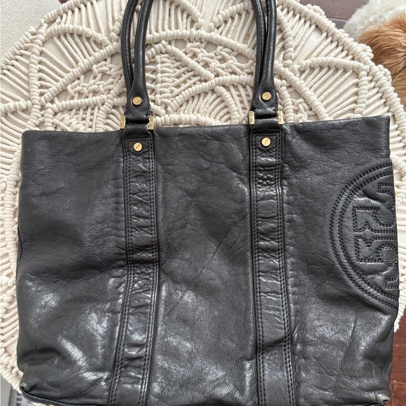 Tory Burch Black Leather Tote - Picture 2 of 6